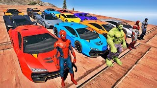 HOMEM ARANHA HULK E HOMEM DE FERRO NO DESAFIO COM SUPER CARROS CARROS COM SPIDERMAN  IR GAMES [upl. by Ahtnamys]