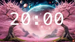 20 Minute Countdown Timer with Alarm  Calming Music  Cherry Blossoms [upl. by Marcie159]