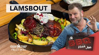 LAMSBOUT op pellet grill van CAMP CHEF  BBQ recept  Ik BBQ voor jou [upl. by Saval]