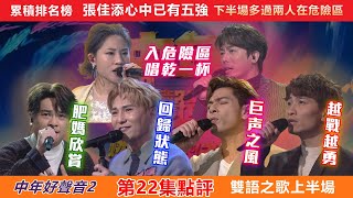 【中年好聲音2】第22集點評│鄭梓浩三度入危險區│古淖文巨星風範│張佳添心中已有五強│黃劍文越戰越勇│劉威煌回來了 [upl. by Yednil]