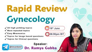 Gynecology Rapid Review By Dr Ramya Gubba [upl. by Ailemap]