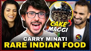 RARE INDIAN STREET FOODYUMMYY🤤 CARRYMINATI  REACTION [upl. by Assila]