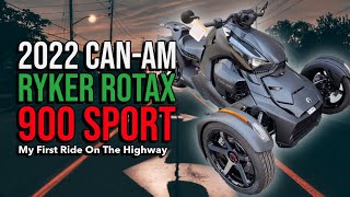 2022 CanAm Ryker 900 Sport on Highway First Ride [upl. by Mayce391]