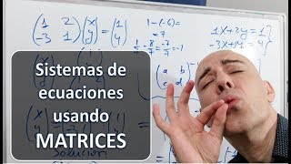 SISTEMA DE ECUACIONES CON MATRICES 2X2 Método matricial ecuaciones lineales [upl. by Jansen745]