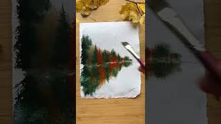 Paint details to show depth  distance watercolor paintingtips watercolortutorial autumnpainting [upl. by Aigneis]