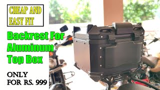 Universal Backrest For Top box  Only For Rs 999  Waterproof  32 Liters ZANA Top Box [upl. by Herminia]