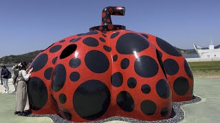 Red Pumpkin Sculpture by Yayoi Kusama 1080p60h HDR [upl. by Seravat656]