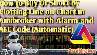 How to Buy or Short by Plotting line on Chart in Amibroker with Alarm and Afl code Hindi [upl. by Ilka470]