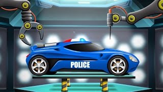 Police Car  Car Garage  Cartoon Car Remodel  Futuristic Vehicles For Kids [upl. by Warfore372]