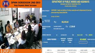 Procurement Livestream for DPWH Sorsogon 2nd District Engineering Office on March 27 2024 [upl. by Bedelia913]