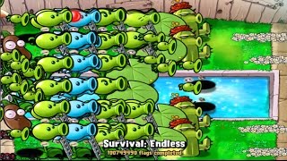 PLANTS VS ZOMBIES 100 ALL PEASHOOTER IN ACTION [upl. by Landes]