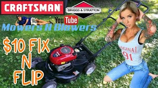 CRAFTSMAN 65 EZ WALK RWD SELF PROPELLED LAWN MOWER LAWNMOWER 10 PICK FIX amp FLIP DIRTY AIR FILTER [upl. by Noral]