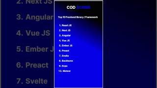 best frontend framework  Library  youtubeshorts shorts [upl. by Eiduj212]