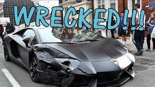 LAMBORGHINI AVENTADOR CRASHED Supercar Wreck in London [upl. by Meenen]