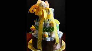 How to Make a Baby Diaper Cake for a Baby Shower Tutorial with CookingAndCrafting [upl. by Jeremiah]