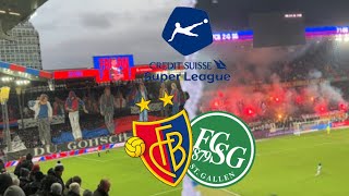 FC Basel vs StGallen  Stadionvlog  BASEL SCHIESST SICH AUS DER KRIESE😮 KURVEN CHOREO🤩👏 VLOG44 [upl. by Korie]