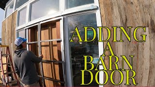 ADDING A BARN DOOR SIDING TRIM SHE SHED [upl. by Daas225]