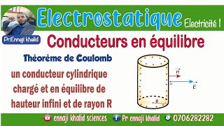 Conducteur cylindrique chargé et en équilibre de hauteur infini et de rayon R [upl. by Aihsaei]