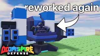 Doomspire Defense Heavy Gunner Rework Tower Review  ROBLOX [upl. by Lief42]