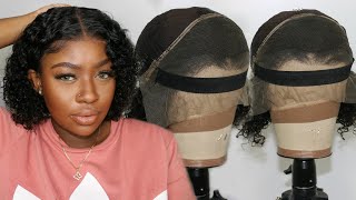 Highly Requested Elastic Band Method For Kinky Curly Bob Wig  Easy Install  VSHOW HAIR [upl. by Hgielrak]