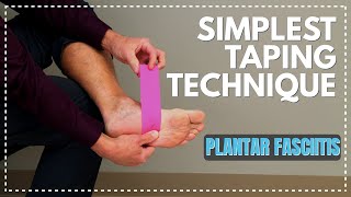 Simplest Taping Technique EVER for Plantar Fasciitis [upl. by Ymme]