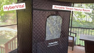 HyberVital Portable Steam Sauna Room easy set up lots of steam sauna recovery steamer [upl. by Anaihsat]