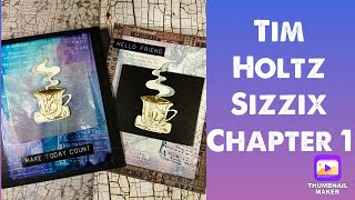 TFJ Inspiration Ave Tim Holtz Chapter 1 Sizzix Paper Cut Cafe Card Making With Alcohol Lift Ink [upl. by Retsevlis702]