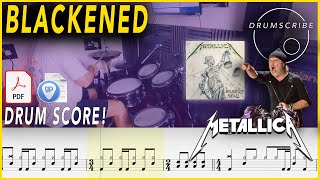 Blackened  Metallica  DRUM SCORE Sheet Music PlayAlong  DRUMSCRIBE [upl. by Nairdna]