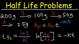 Half Life Chemistry Problems  Nuclear Radioactive Decay Calculations Practice Examples [upl. by Komsa]