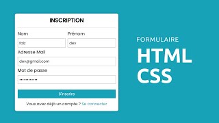 Formulaire HTML CSS pour débutant [upl. by Htiderem]