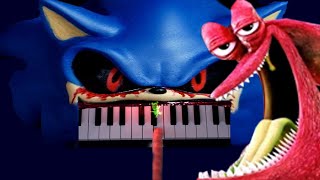 Kraken Theme  Hotel Transylvania 3  SonicEXE piano ONE FINGER tutorial Shorts [upl. by Alletse]