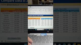 Membandingkan Data di 2 Tabel Berbeda belajarexcel excel exceltips exceltutorial [upl. by Rosalia360]