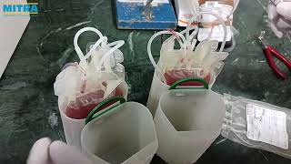 Triple SAGM Blood Bag Packing and Procedure  Blood Bags System  Mitra Industries [upl. by Thatcher126]