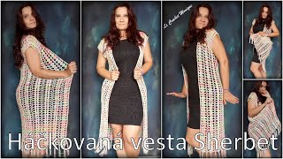 Háčkovaná vesta SherbetCrocheted Vest Sherbet automatic translate subtitles [upl. by Gottuard835]