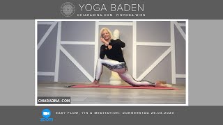 YOGA BADEN  ONLINE YOGA KLASSE EASY FLOW YIN YOGA MEDITATION 26032020 [upl. by Tabb]