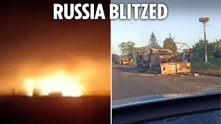 Watch Ukraine blitz ANOTHER Russian region as 400 of Putins troops killed in huge convoy ambush [upl. by Darice]