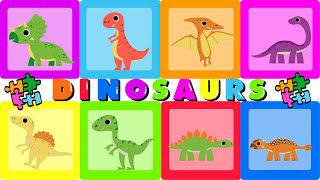 Learn Dinosaurs Names With Puzzle  Dinosaurs Fun Worlds  Dinosaur Videos For Toddlers [upl. by Gabi]