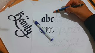 tutorial hand lettering menggunakan 2 pensil [upl. by Ramraj]