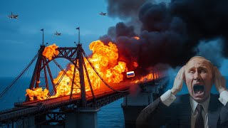 Crimean Bridge is gone forever US F16 pilots burn 950 tons of Russian ammunition on the Crimean Br [upl. by Bellamy]