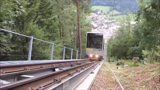 Standseilbahn 261001 StImier  MontSoleil Durchfahrt Wagen Funiculaire [upl. by Alacim215]