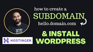 How to Create a Subdomain on Hostinger and Install WordPress [upl. by Yoccm]