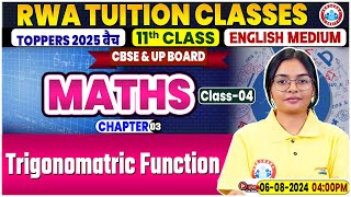 CBSE Class 11 Maths Chapter 3  Trigonomatric Function By RWA Tuition Classes [upl. by Sueddaht430]