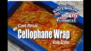 DIY Crinkled Resin Knife Handle Scales  Cellophane Wrap Technique tutorial [upl. by Asilanna]