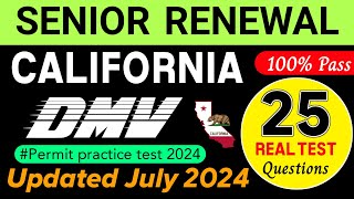 California DMV Senior Written Test 2024  DMV Senior Renewal Test Updated Real Test Questions 2024 [upl. by Starla]