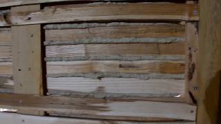 Traditional Lath and Plaster on a wall Lime plaster on oak laths in a Wealden hall house [upl. by Tocs]