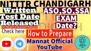 NITTTR Chandigarh Exam Date Released nitttr examdate [upl. by Ancel]