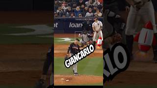 Giancarlo Stanton Scud Missile HR Yankees Guardians 2024 ALCS GAME 1 [upl. by Atiragram]