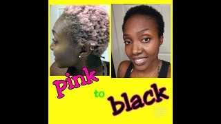 How To Dying Natural Hair l PINK to BLACK l Bigen Dye lJackie and Jazzets [upl. by Anauqcaj717]