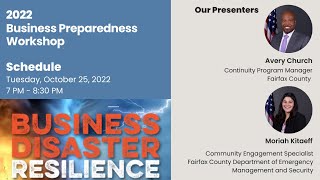 2022 Business Preparedness Workshop [upl. by Ahsekram142]