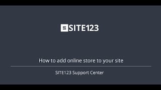 SITE123  How to add online store to your site [upl. by Dianthe]